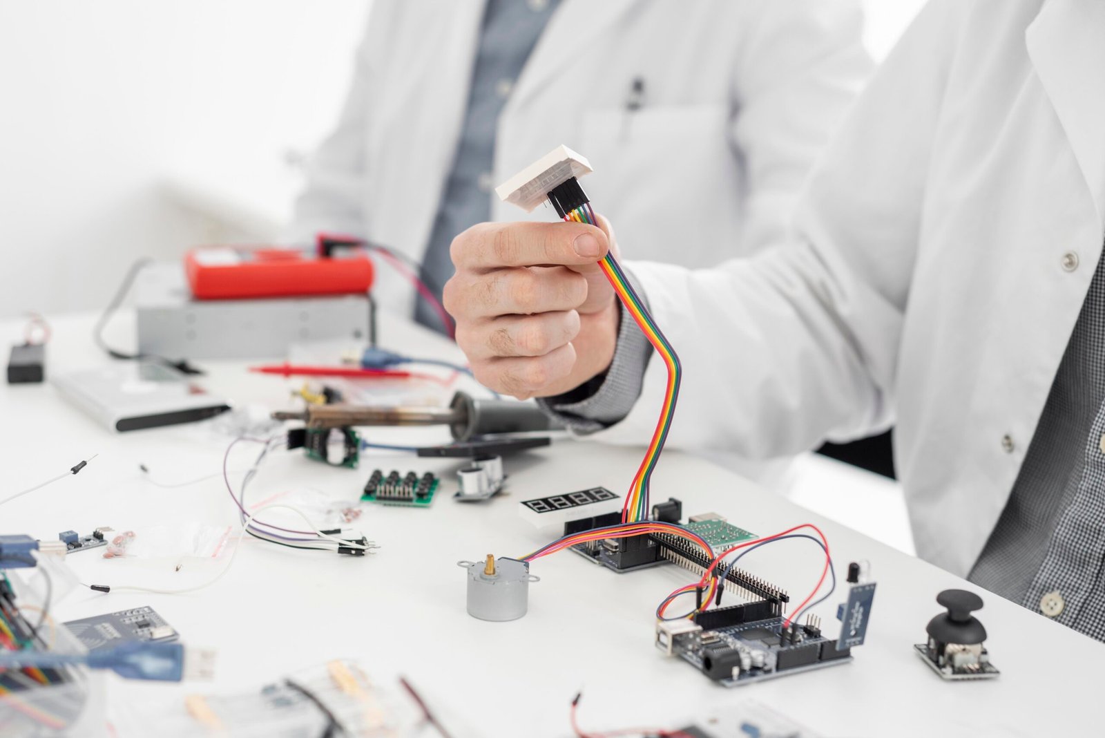 men-lab-doing-experiments-close-up